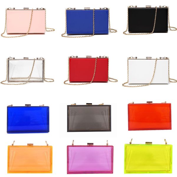 Women's Clear Wallet Acrylic Handbag Messenger Bag