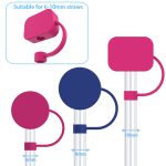 Dustproof silicone straw topper cover 6-10mm