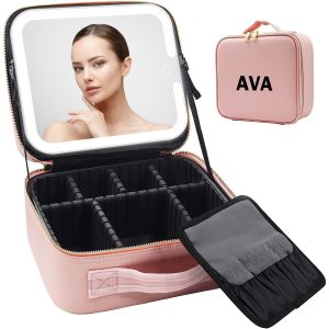 LED Large Capacity Cosmetic Bag With Mirror