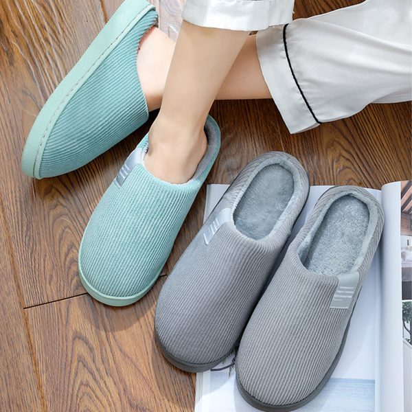 Solid-colored Plush Warm Slippers