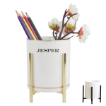 Durable Ceramic Gold Bracket Pen Holder