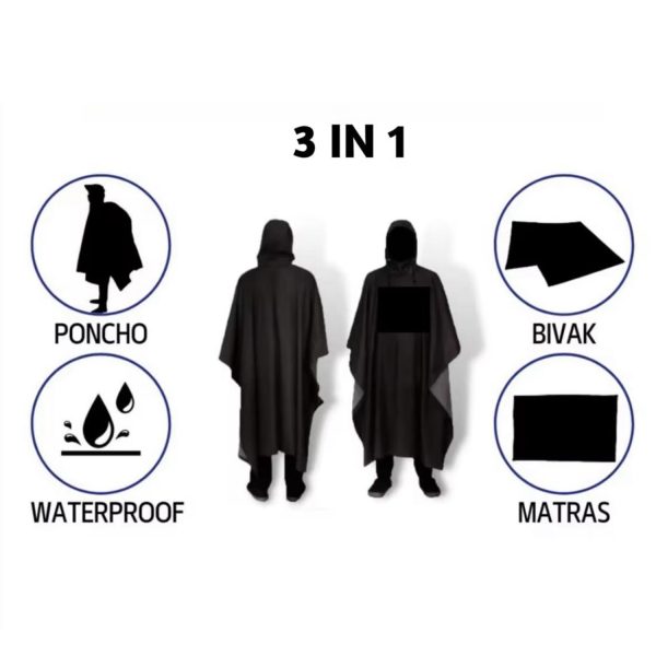 Multi functional three in one cloak raincoat