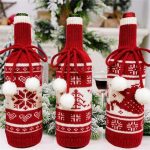 Christmas Santa Claus Wine Bottle Covers Drawstring Bags