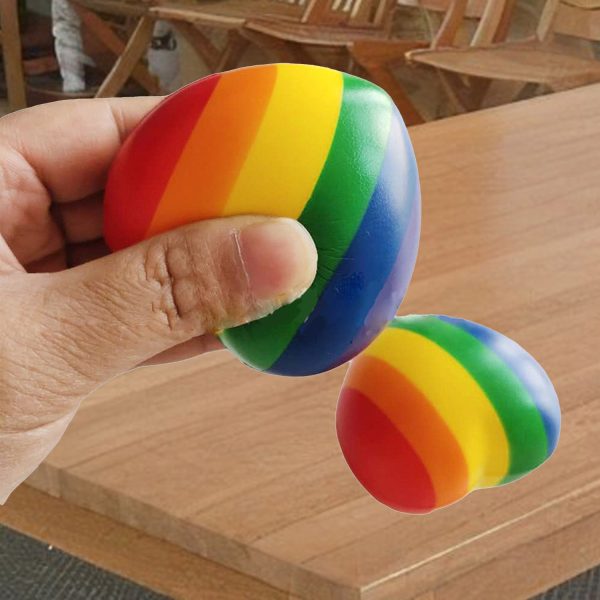 PU Rainbow Heart Stress Reliever Squeeze Ball