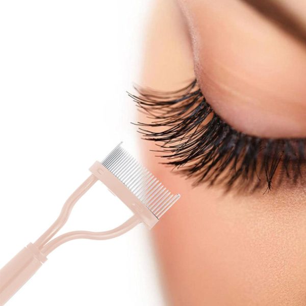 Foldable steel needle eyelash comb