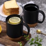 Ceramic Cork Bottom Mug with Lid