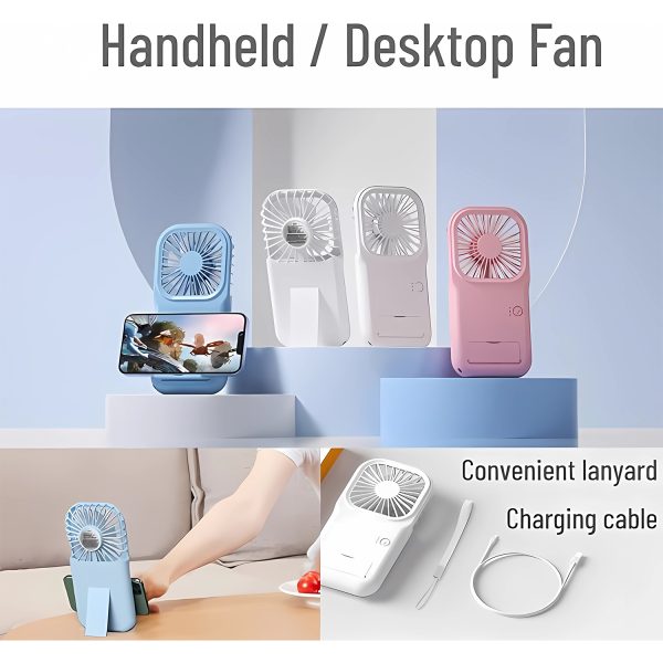 Portable Mini Battery Operated Phone Holder Handheld Fan