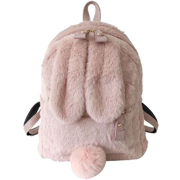 Dacron plush rabbit ear backpack