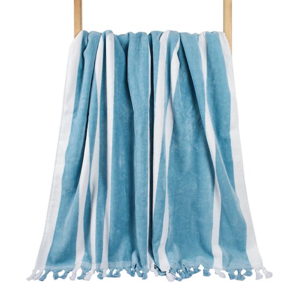 Cotton tassel shawl striped bath towel