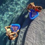 Inflatable triangular six-hole water cup holder