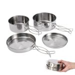 Outdoor stainless steel camping pot set