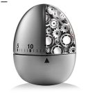 Egg Kitchen Timer Stainless Steel Mechanical Rotating Alarm