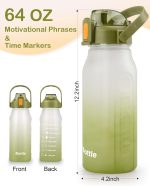 64oz Plastic Half Gallon Time Marker Sports Water Bottles