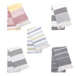 Cotton Turkish fringe striped beach towel