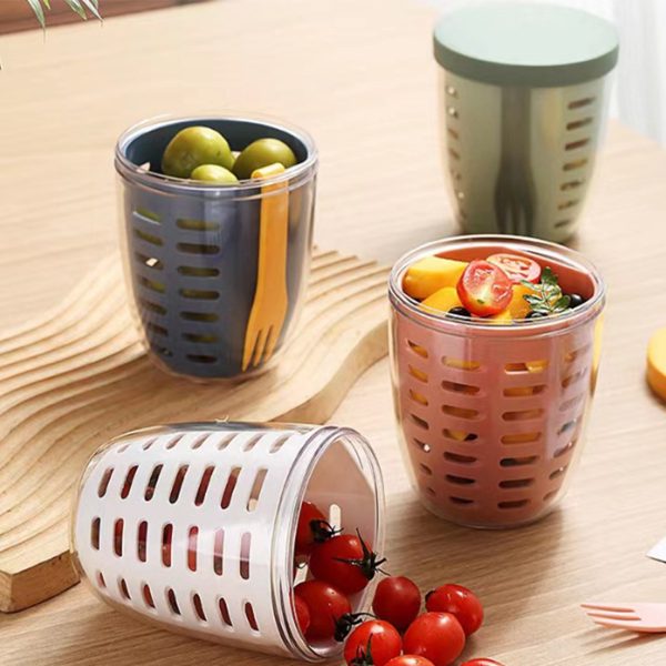 Drainable Fruit Cup with Fork