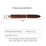 Portable wooden brass metal ballpoint pen