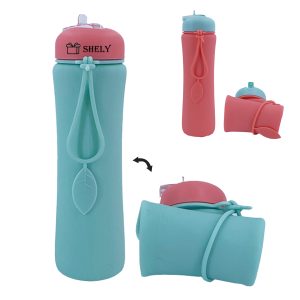 Silicone Portable Reusable Foldable Cup with Lid