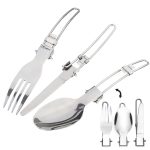 Portable 3 in 1 Folding Spoon Fork Knife Set