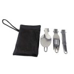 Portable 3 in 1 Folding Spoon Fork Knife Set