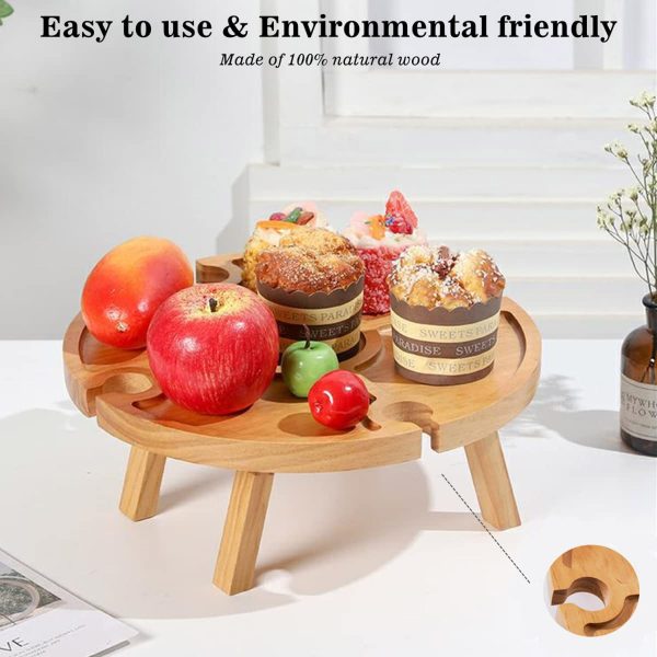 Functional Bamboo Snack Tray Table