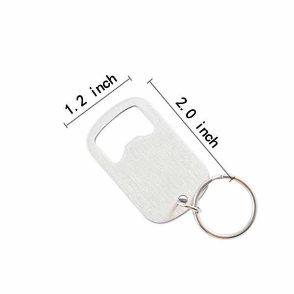 Stainless Steel Flat Beer Bottle Opener Keychain