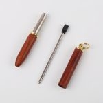 Portable wooden brass metal ballpoint pen