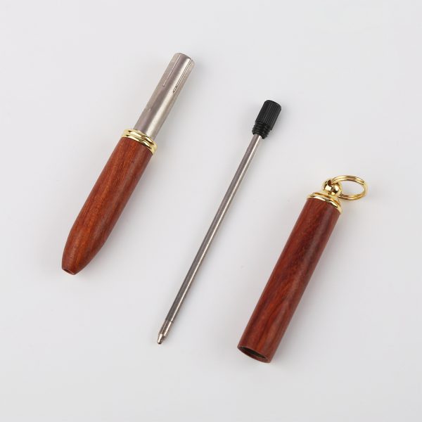 Portable wooden brass metal ballpoint pen