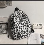 Nylon Leopard Print Backpack Schoolbag