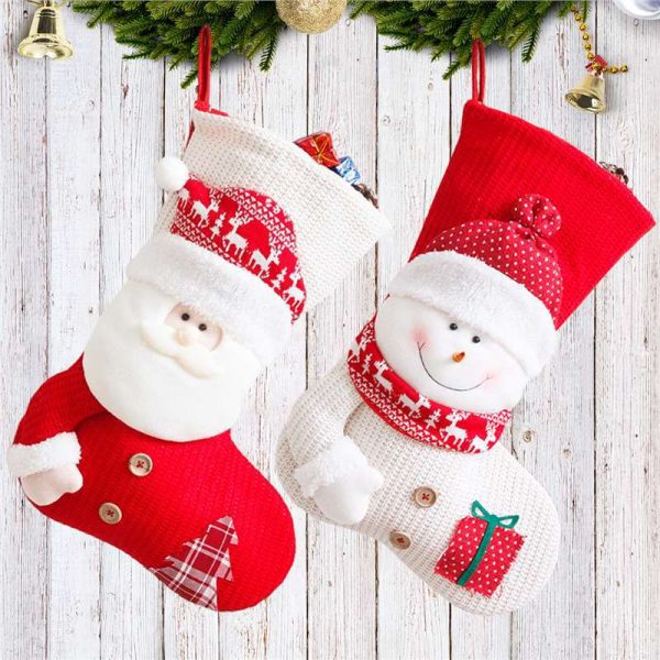 Christmas Stockings Santa Snowman Dress Up Candy Bag