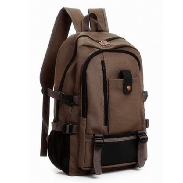 Canvas male college student travel backpack