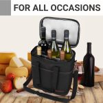 6 Wine Bottle Carrier Tote-Insulated Padded