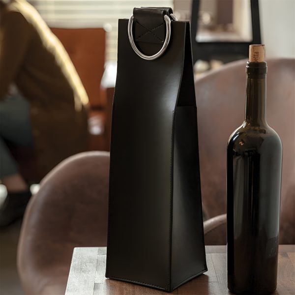 Leather 1-Bottle Wine Tote