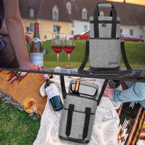 6 Wine Bottle Carrier Tote-Insulated Padded