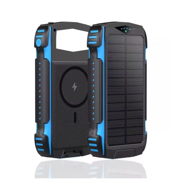 10,000 mAh Wireless Solar Power Bank w/ Flashlight