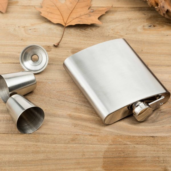 Portable 7oz Stainless Steel Hip Flask Set