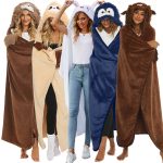 Animal Blanket Hooded Poncho