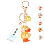 Cute and colorful acrylic duck keychain