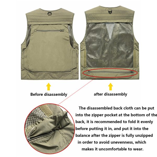 Men's casual outdoor detachable mesh quick-drying vest