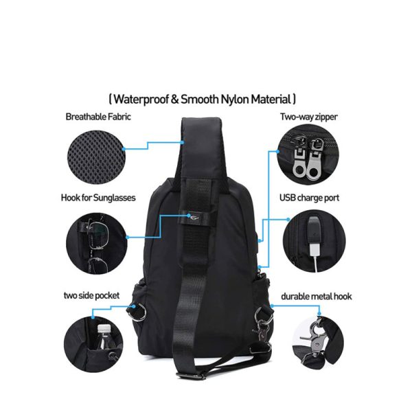 Crossbody bag USB charging leisure sports backpack