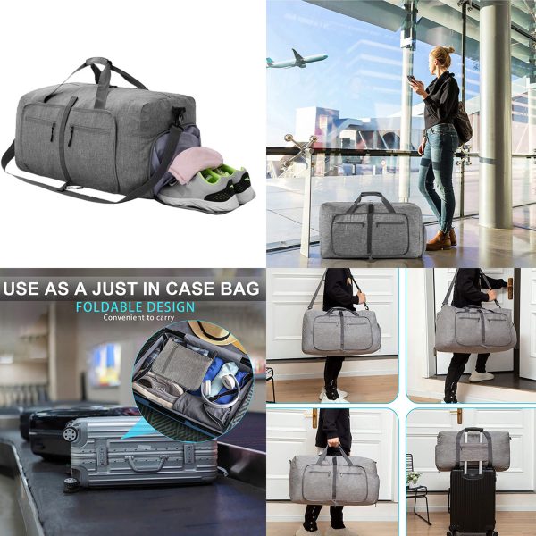 Folding portable travel duffel bag