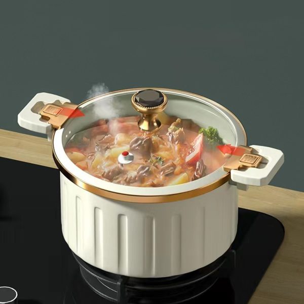 Push Pull Lock Non stick Micro Pressure Cooker Pot