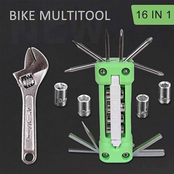 Motorcycle Bicycle Repair 16 in 1 Multifunction Gadget