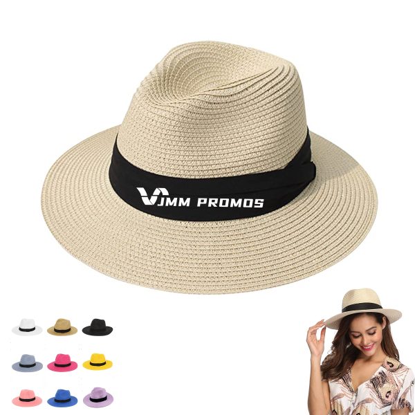 Wide Brim Straw Panama Roll Up Hat