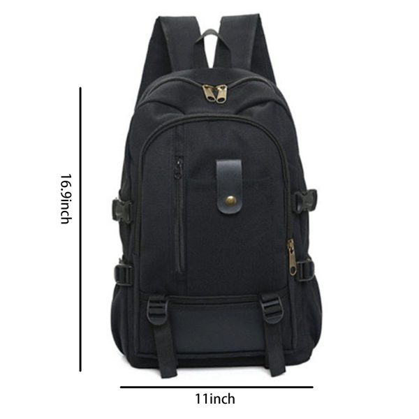 Canvas male college student travel backpack