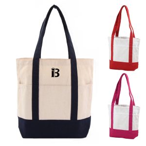 Daily Essentials Canvas Tote Bag With An External Pocket