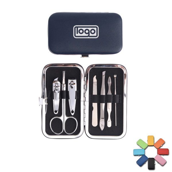 7 in 1 Stainless Steel Manicure Set With Leather Package