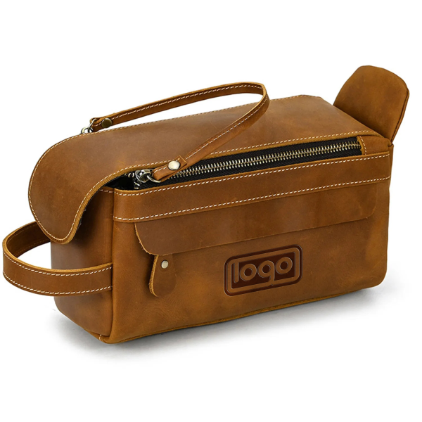 Genuine Leather Wash Bag With Large Capacity Storage