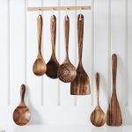 Acacia wood pot shovel spoon set