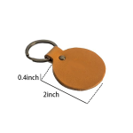 customized genuine/pu leather round key chain