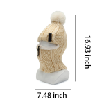 Womens Hat Fleece Lined Plush Ball Neck Warmer Cap